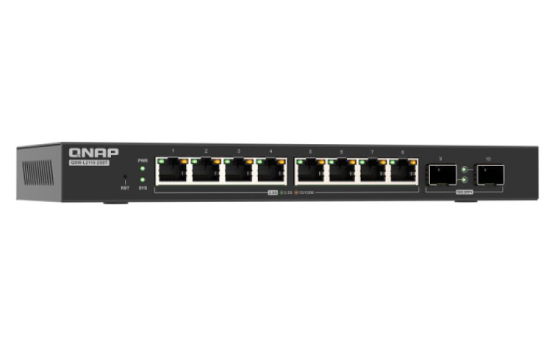 QNAP switch QSW-L2110-2S8T (8x 2,5GbE port, 2x 10Gb SFP+ port, Lite Managed) - obrázek č. 1