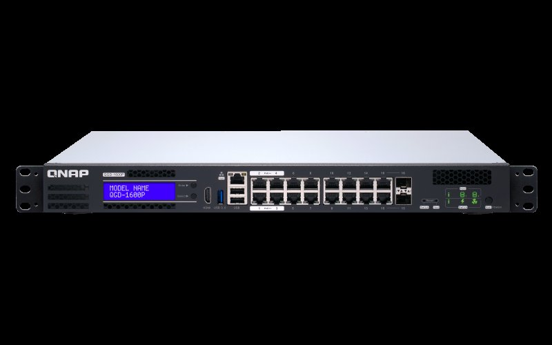 QNAP switch QGD-1600P-4G (4x 60W Gigabit PoE + 12x 30W Gigabit PoE (2x kombinovaný PoE/ SFP)) - obrázek produktu