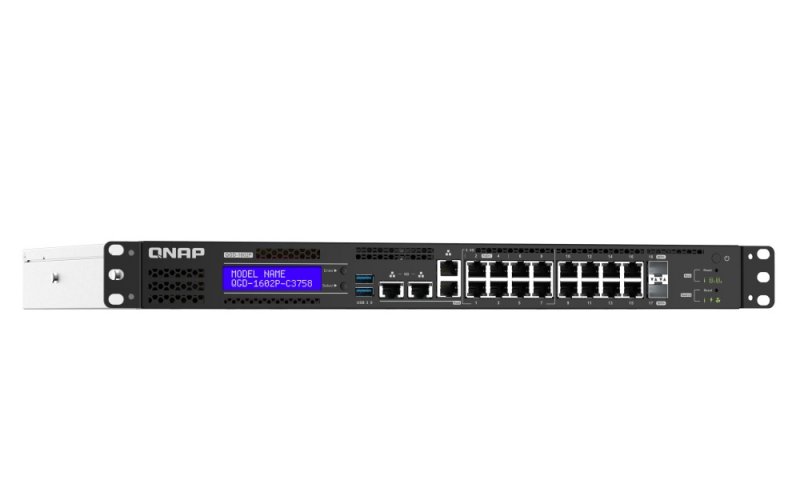 QNAP řízený hybridní switch QGD-1602-C3758-16G (8x GbE + 8x 2,5 GbE + 2x 10GbE SFP+, 16GB RAM) - obrázek č. 1