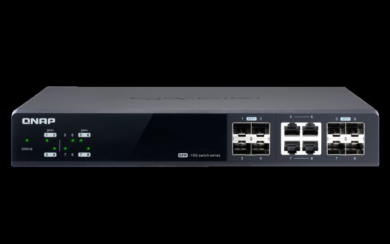 QNAP řízený switch QSW-M804-4C: 8x 10G port SFP+ (4x SFP+ a 4x kombinované SFP+ /  RJ-45) - obrázek produktu