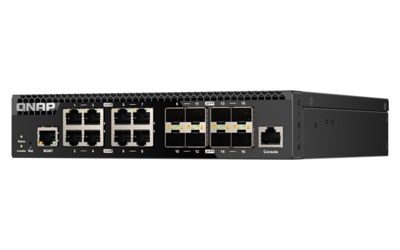 QNAP switch QSW-3216R-8S8T (8x 10G GbE porty + 8x 10G SFP+ porty, poloviční šířka) - obrázek č. 2