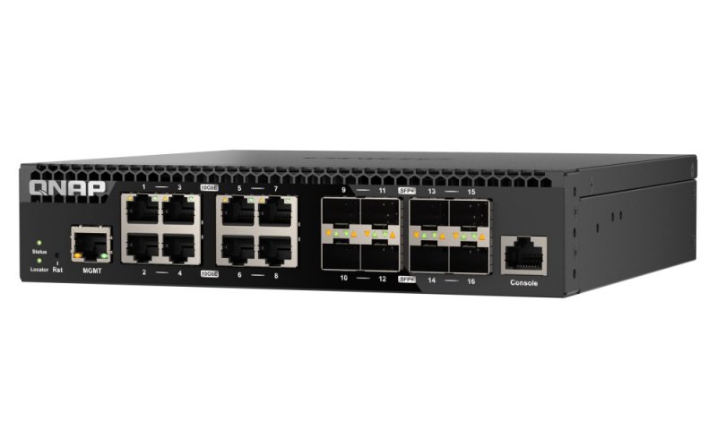 QNAP switch QSW-3216R-8S8T (8x 10G GbE porty + 8x 10G SFP+ porty, poloviční šířka) - obrázek č. 1