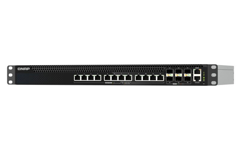 QNAP řízený switch QSW-M5218P-6F12T (6x 25GbE SFP28 port, 12x 10GbE PoE RJ45 port, L3) - obrázek č. 2