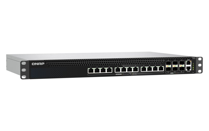 QNAP řízený switch QSW-M5218P-6F12T (6x 25GbE SFP28 port, 12x 10GbE PoE RJ45 port, L3) - obrázek č. 3