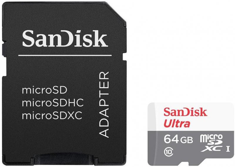 SanDisk Ultra/ micro SDXC/ 64GB/ 100MBps/ UHS-I U1 /  Class 10/ + Adaptér - obrázek č. 1