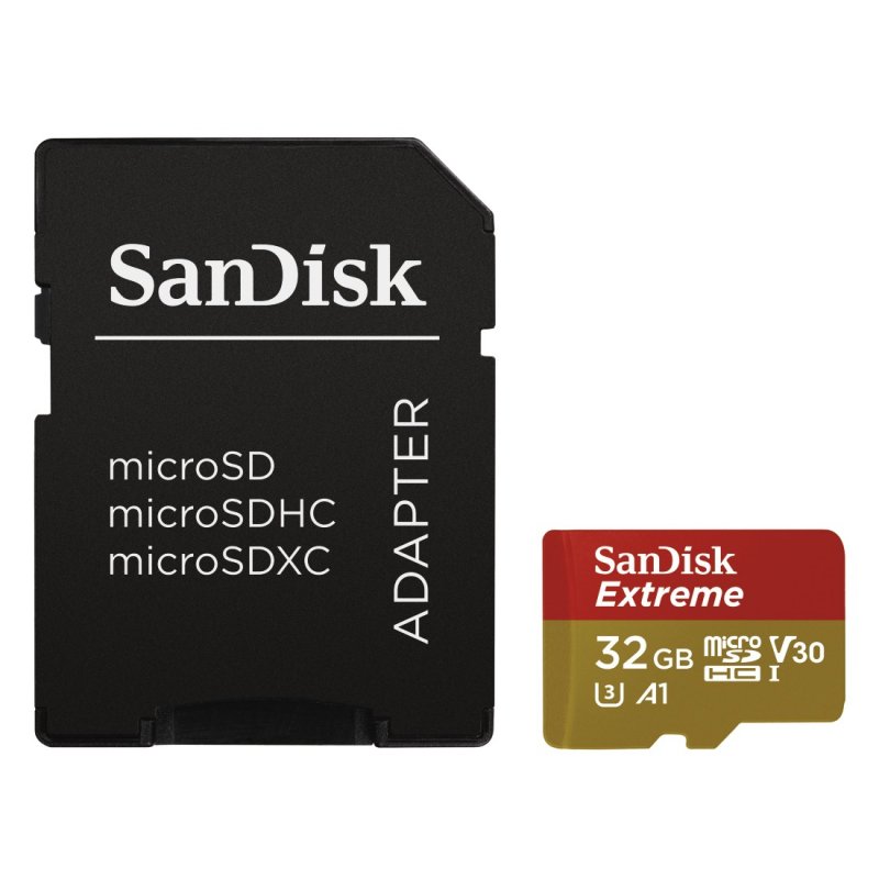 SanDisk Extreme/ micro SDHC/ 32GB/ 100MBps/ UHS-I U3 /  Class 10/ + Adaptér - obrázek produktu