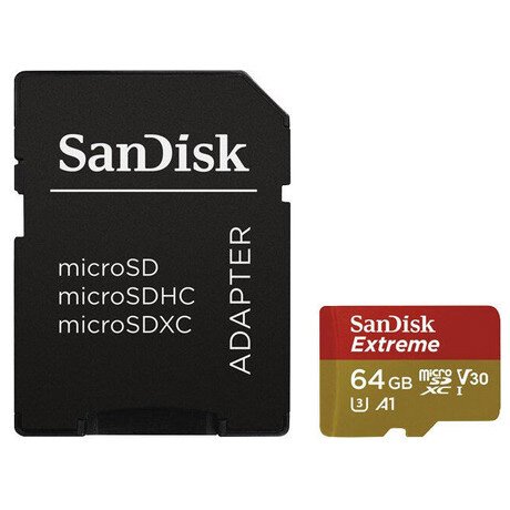 SanDisk Extreme/ micro SDXC/ 64GB/ 170MBps/ UHS-I U3 /  Class 10/ + Adaptér - obrázek č. 1