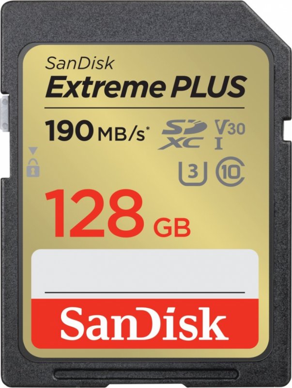 SanDisk Extreme PLUS/ SDXC/ 128GB/ 190MBps/ UHS-I U3 /  Class 10 - obrázek produktu