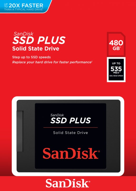 Sandisk Plus/ 480GB/ SSD/ 2.5"/ SATA/ Černá/ 3R - obrázek č. 2