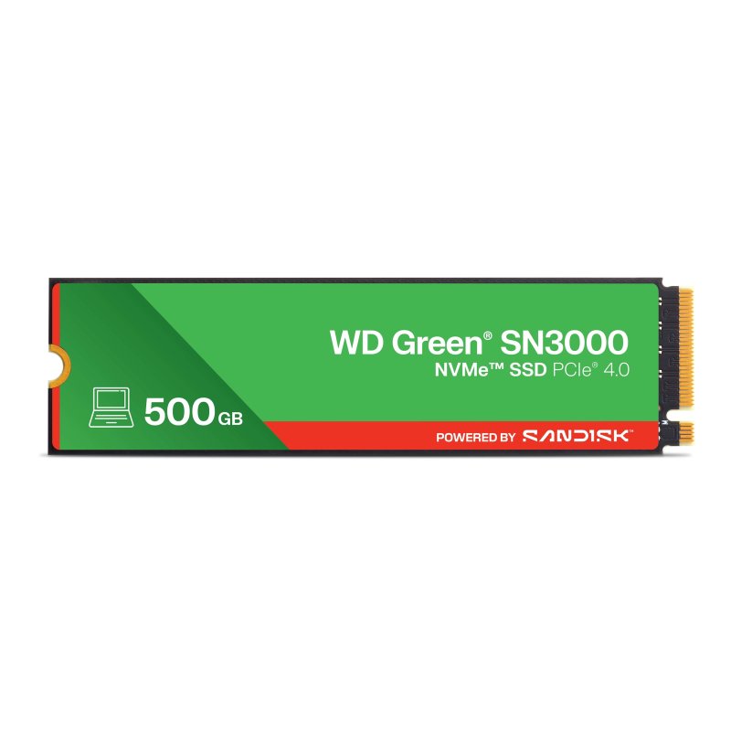 WD Green SN3000 POWERED BY SANDISK / 500GB / SSD / M.2 NVMe - obrázek produktu