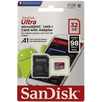 SanDisk Ultra microSDHC 32GB 98MB/ s + adaptér - obrázek č. 1
