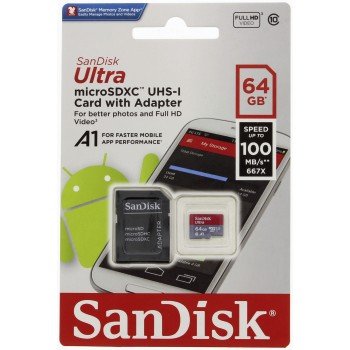 SanDisk Ultra microSDXC 64GB 100MB/ s + adaptér - obrázek č. 1