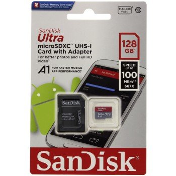 SanDisk Ultra microSDXC 128GB 100MB/ s + adaptér - obrázek č. 1
