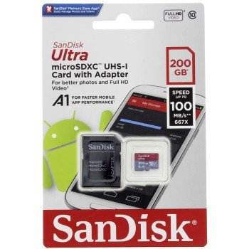 SanDisk Ultra microSDXC 200GB 100MB/ s + adaptér - obrázek č. 1