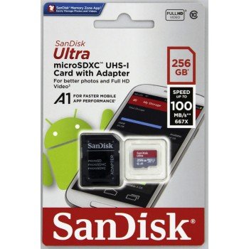 SanDisk Ultra microSDXC 256GB 100MB/ s + adaptér - obrázek č. 1