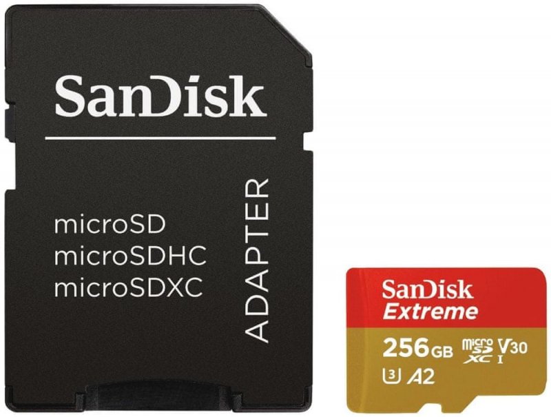 SanDisk Extreme microSDXC 256GB 160MB/ s + adaptér - obrázek č. 1