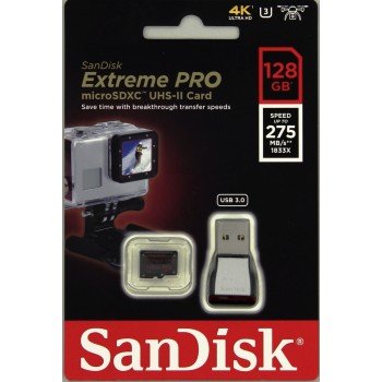 SanDisk Extreme Pro microSDXC 128GB 275MB/ s + ada. - obrázek č. 1
