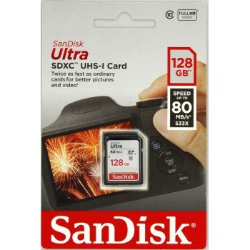 SanDisk Ultra SDXC 128GB 80MB/ s Class10 UHS-I - obrázek č. 1
