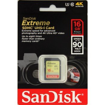 SanDisk Extreme SDHC 16GB 90MB/ s V30 UHS-I U3 - obrázek č. 1