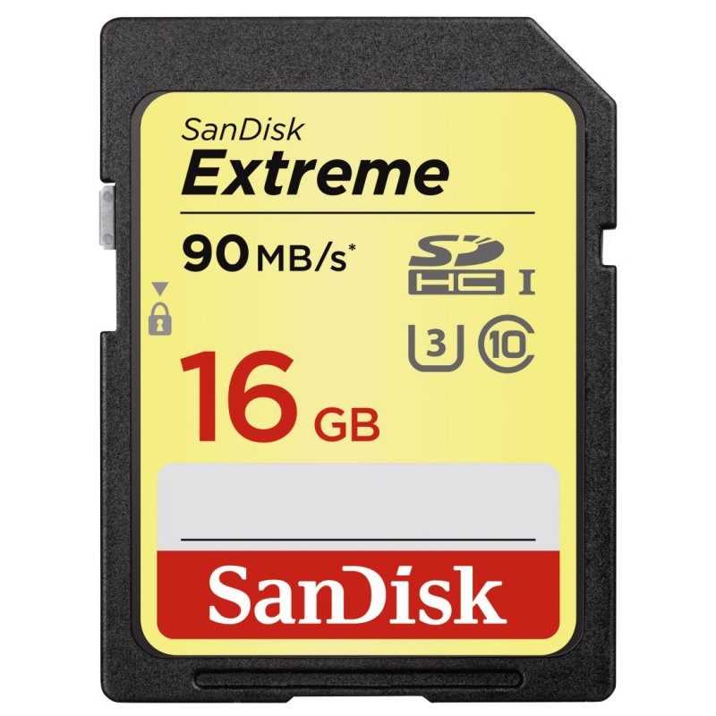 SanDisk Extreme SDHC 16GB 90MB/ s V30 UHS-I U3 - obrázek produktu