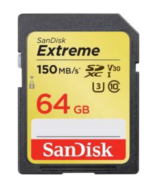 SanDisk Extreme SDXC 64GB 150MB/ s V30 UHS-I U3 - obrázek produktu
