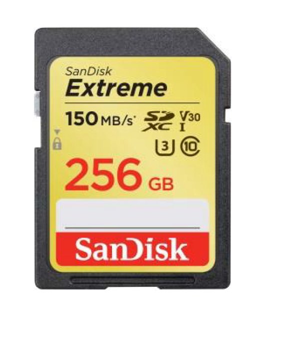SanDisk Extreme SDXC 256GB 150MB/ s V30 UHS-I U3 - obrázek produktu