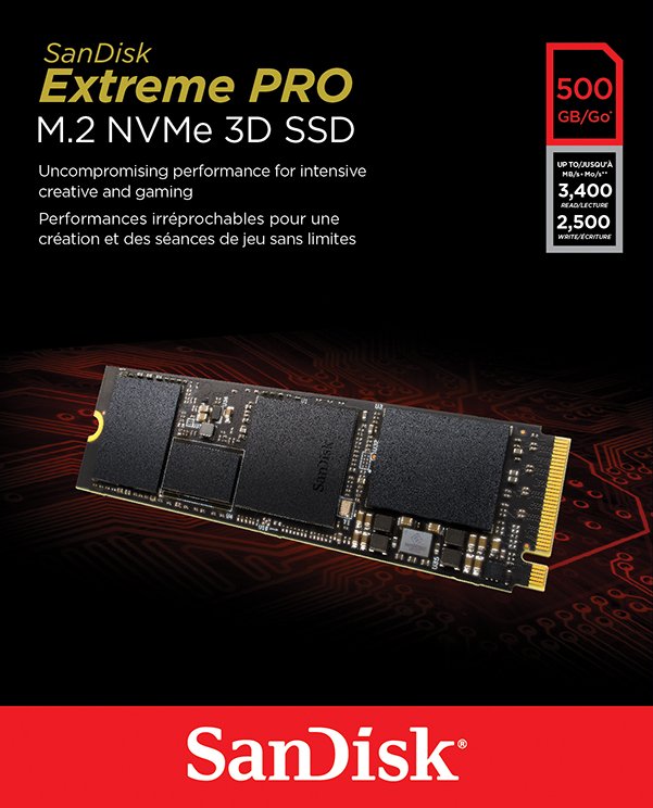 SSD 500GB SanDisk Extreme Pro M.2 NVMe 3D - obrázek č. 3