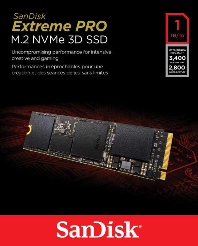 SSD 1TB SanDisk Extreme Pro M.2 NVMe 3D - obrázek č. 3