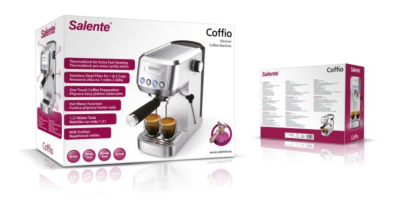 Salente Coffio, pákový kávovar, nerez - obrázek č. 1