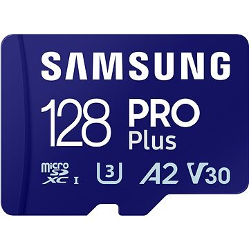 Samsung/ micro SDXC/ 128GB/ 180MBps/ USB 3.0/ USB-A/ Class 10/ + Adaptér/ Modrá - obrázek produktu