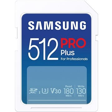 Samsung/ SDXC/ 512GB/ 180MBps/ USB 3.0/ USB-A/ Class 10/ + Adaptér/ Modrá - obrázek produktu