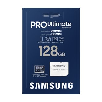 Samsung PRO Ultimate/ micro SDXC/ 128GB/ 200MBps/ UHS-I U3 /  Class 10/ + Adaptér/ Modrá - obrázek č. 2