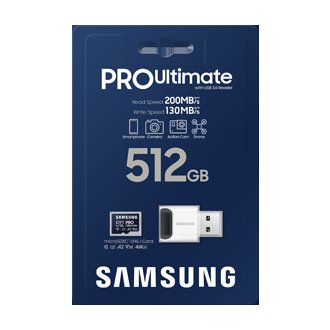 Samsung PRO Ultimate/ micro SDXC/ 512GB/ 200MBps/ UHS-I U3 /  Class 10/ + Adaptér/ Modrá - obrázek č. 2
