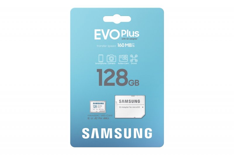 Samsung EVO Plus/ micro SDXC/ 128GB/ UHS-I U3 /  Class 10/ + Adaptér/ Bílá - obrázek č. 3