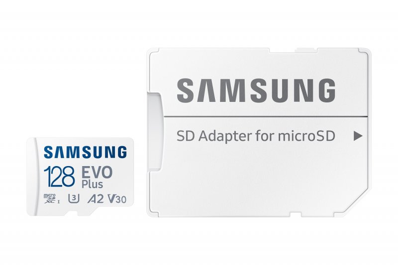 Samsung EVO Plus/ micro SDXC/ 128GB/ UHS-I U3 /  Class 10/ + Adaptér/ Bílá - obrázek produktu