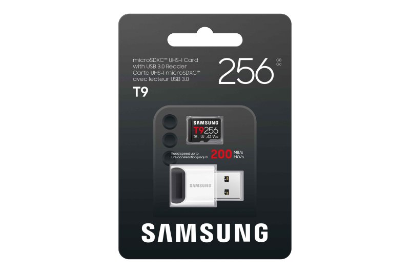 Samsung T9 / Micro SDXC / 256GB / UHS-I U3  /  Class 10 / + Adaptér / Černá - obrázek č. 3
