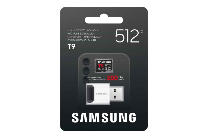 Samsung T9 / Micro SDXC / 512GB / UHS-I U3  /  Class 10 / + Adaptér / Černá - obrázek č. 3