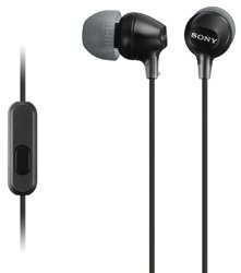 SONY sluchátka MDR-EX15AP, handsfree, černé - obrázek produktu