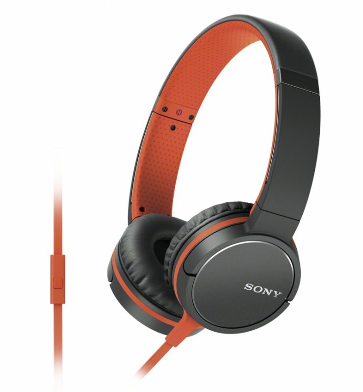 SONY sluchátka MDR-ZX660AP, handsfree, oranžové - obrázek produktu
