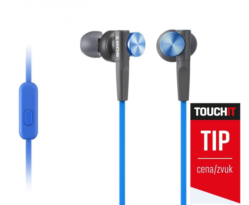 SONY sluchátka MDR-XB50AP, handsfree, modré - obrázek produktu
