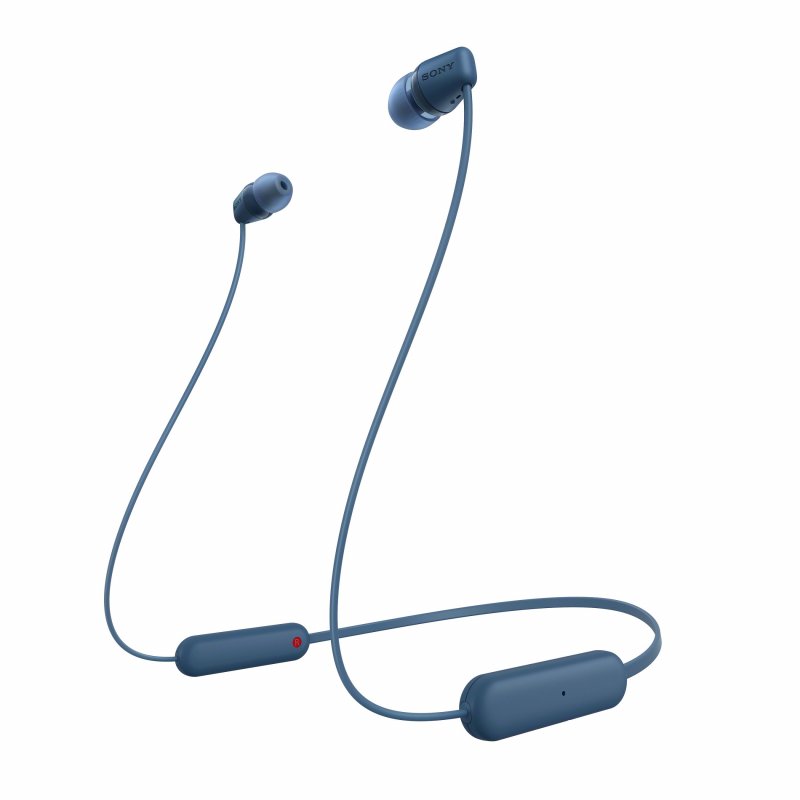 SONY sluchátka WI-C100 bezdr., modrá - obrázek produktu