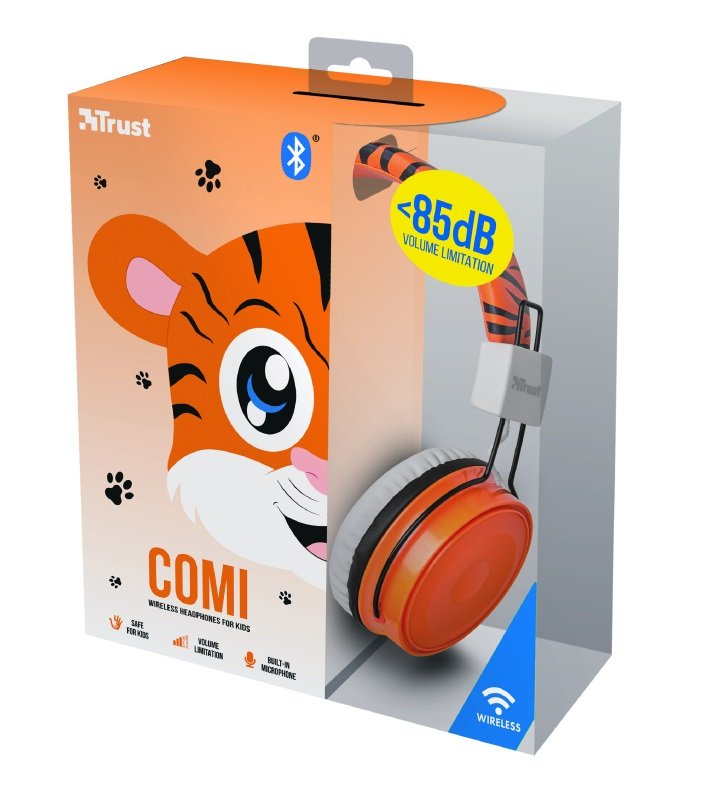 TRUST Comi Bluetooth Wireless Kids Headphones - orange - obrázek č. 4