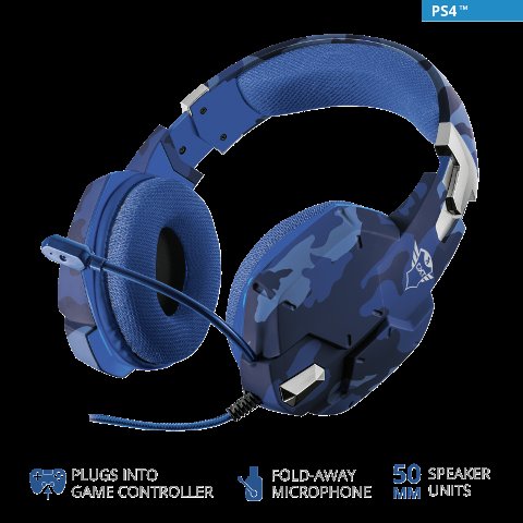 TRUST GXT 322B Carus Gaming HS pro PS4 - blue camo - obrázek č. 1