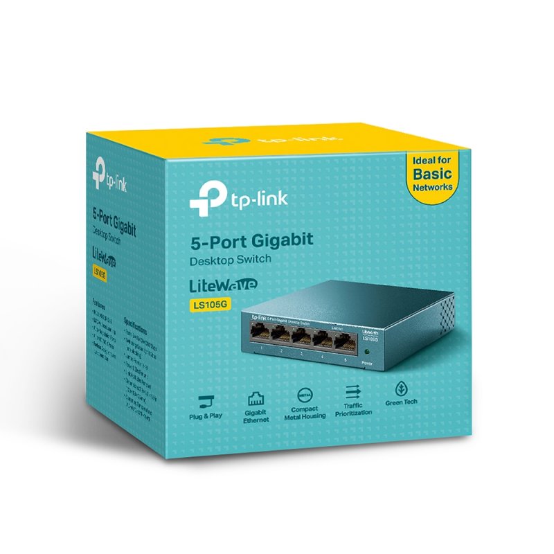 TP-Link LS105G 5xGigabit Desktop Switch fanless - obrázek č. 3
