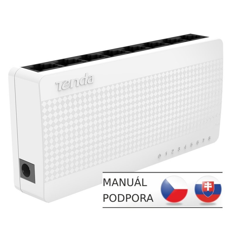 Tenda S108 8 x 10 / 100 Mb / s Mini Eco Switch, Desktop, Auto MDI / MDIX, spotřeba do 2,1 Watt - obrázek produktu
