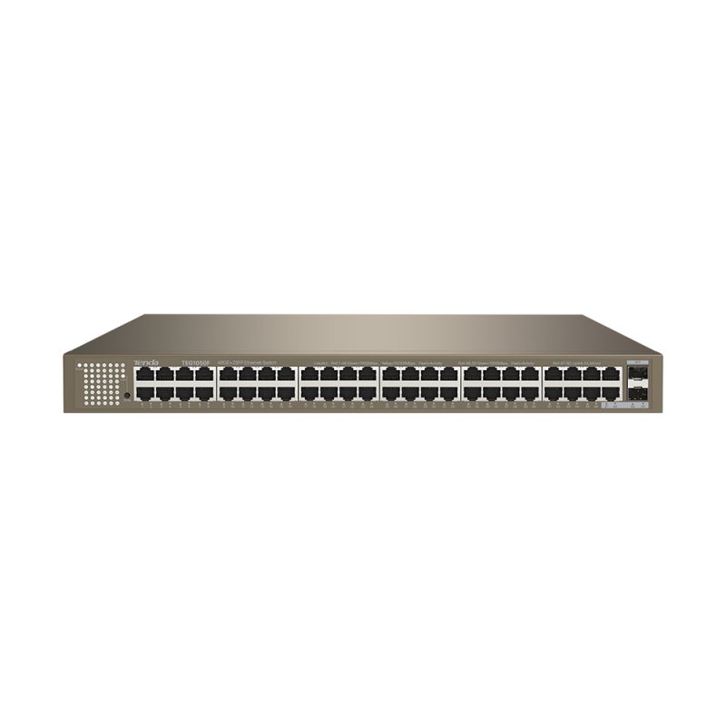 Tenda TEG1050F 48x Gigabit s SFP, 48x RJ45 + 2x SFP, Fanless - bez ventilátorů, Rackmount, VLAN, 6kV - obrázek č. 1