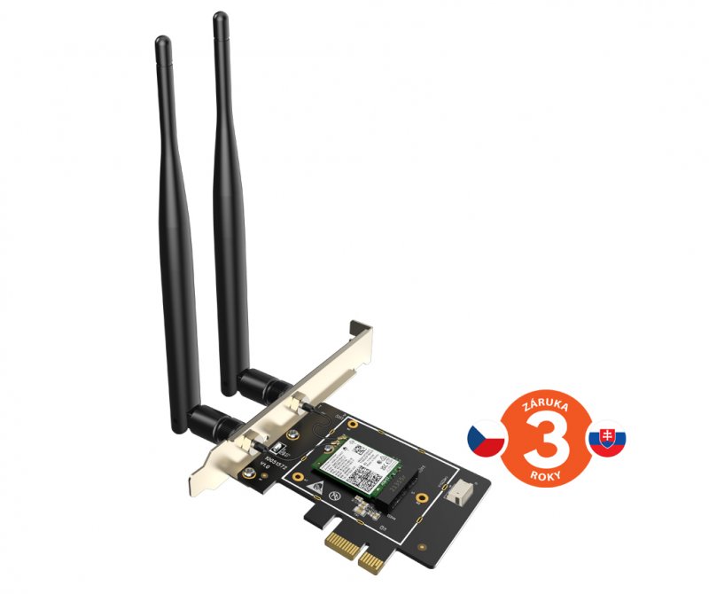 Tenda E33 Wireless AX PCI Express Adapter AX5400, WiFi6E, Bluetooth 5.2, WPA3, 2x 5dBi, Win10/ 11 - obrázek produktu