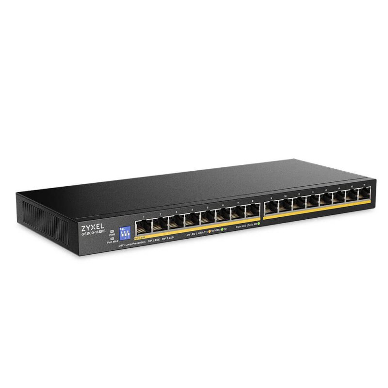 ZYXEL 16xGb unmanaged switch GS1100-16EPS PoE+ - obrázek č. 2