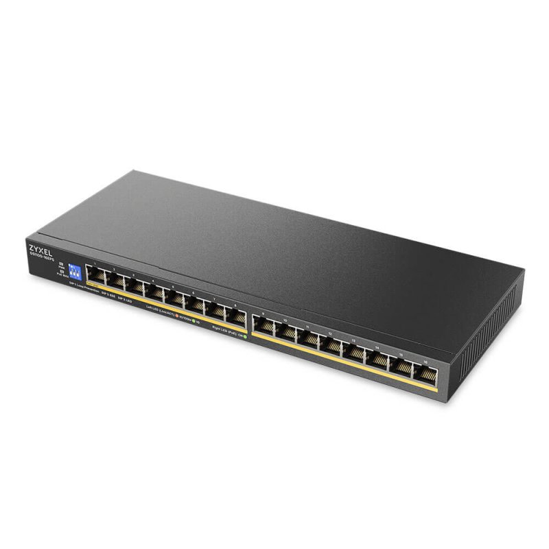 ZYXEL 16xGb unmanaged switch GS1100-16EPS PoE+ - obrázek produktu