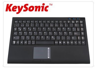 Keysonic ACK-540U+ (US) Mini-Keyboard, Touchpad, black, USB - obrázek produktu